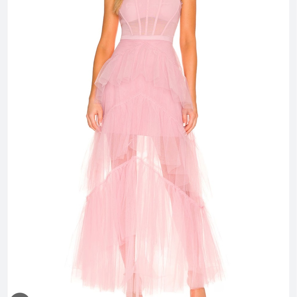 BCBGMaxAzria Pink High Low Tulle Dress
